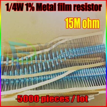НОВЫЙ 5000 шт. 15 М ом 1/4 Вт 15 М R Металл Резистор 15 Мом 0.25 Вт 1% ROHS