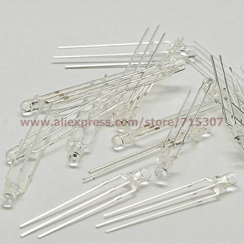 PHISCALE 50 шт. 3 мм красный/синий двухцветный светодиодный общий анод Круглый с