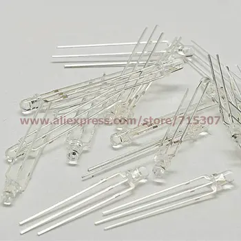 

PHISCALE 50pcs 3mm red/blue bicolor led common anode round with domed top transparent lens 3pins high brightness