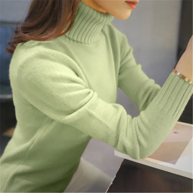 2018 New Autumn winter Women Knitted Sweaters Pullovers Turtleneck Long Sleeve Solid Color Slim Elastic Short Sweater Women K861 2018 New Autumn winter Women Knitted Sweaters Pullovers Turtleneck Long Sleeve Solid Color Slim Elastic Short Sweater Women K861