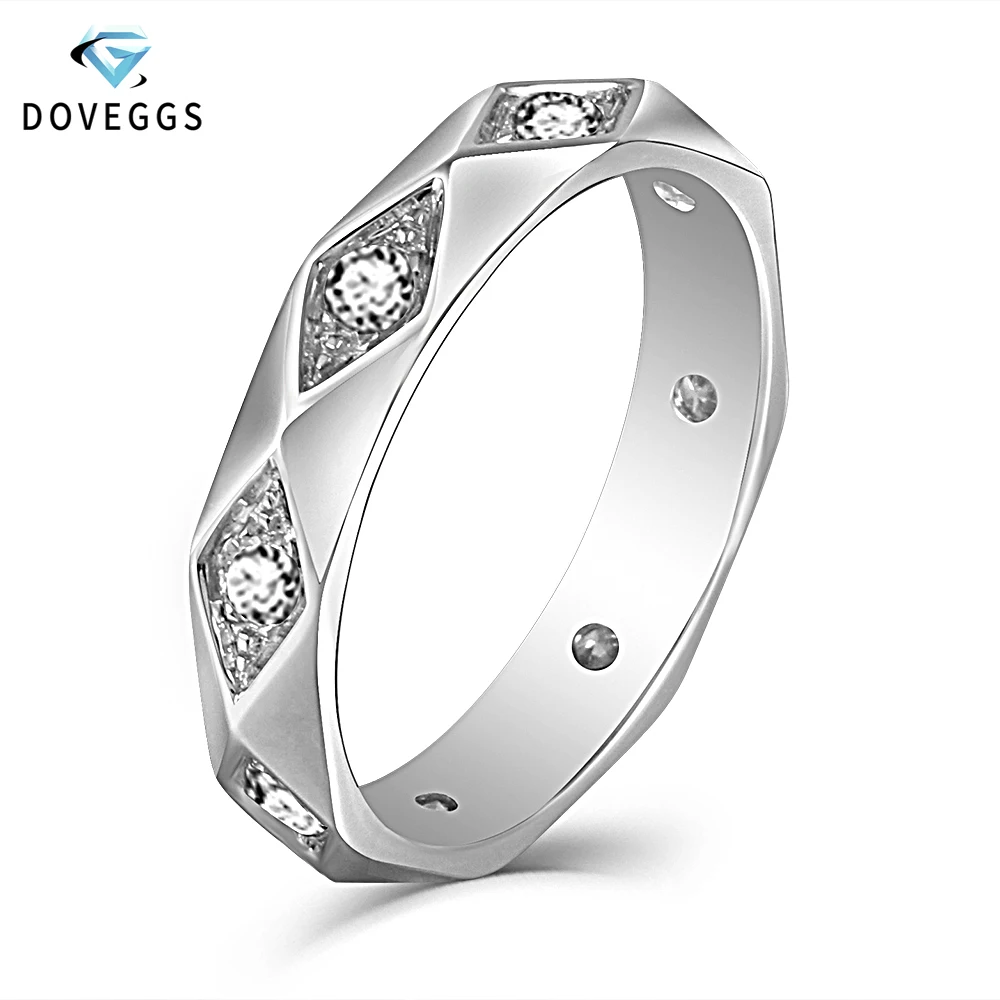 DovEggs 14 К 585 Белое золото 0.52CTW мм 2,5 мм VVS Moissanite обручальное кольцо для мужчин обручение обручальное кольцо