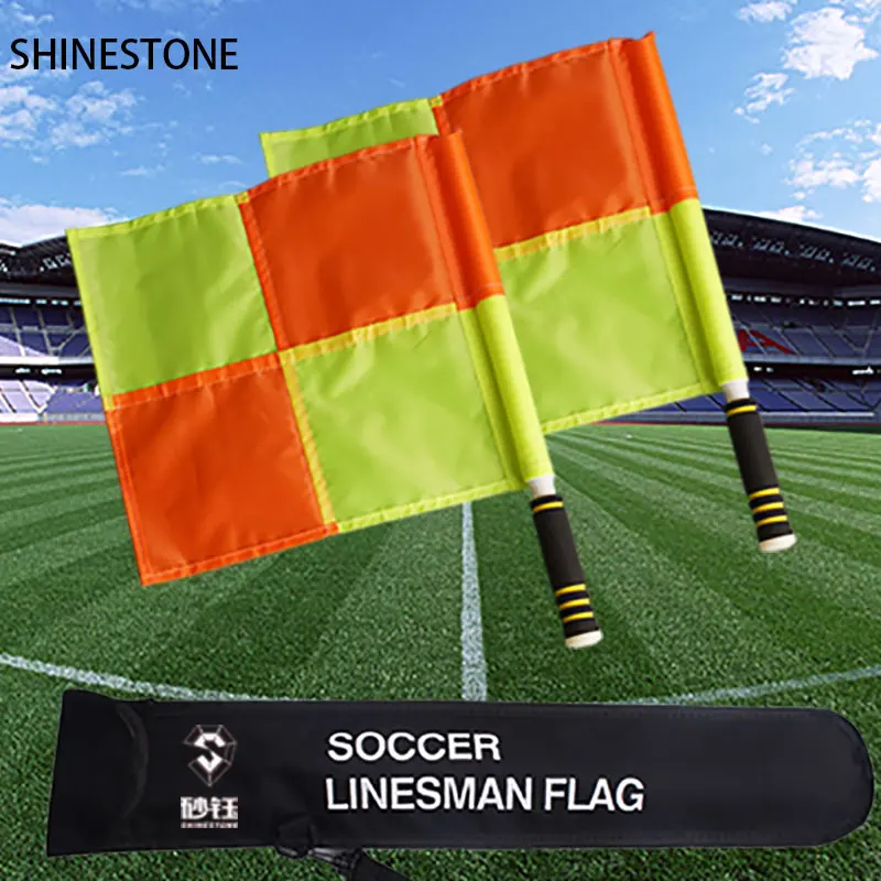 New Soccer Referee Flag with Bag Football Judge Sideline Fair Play use