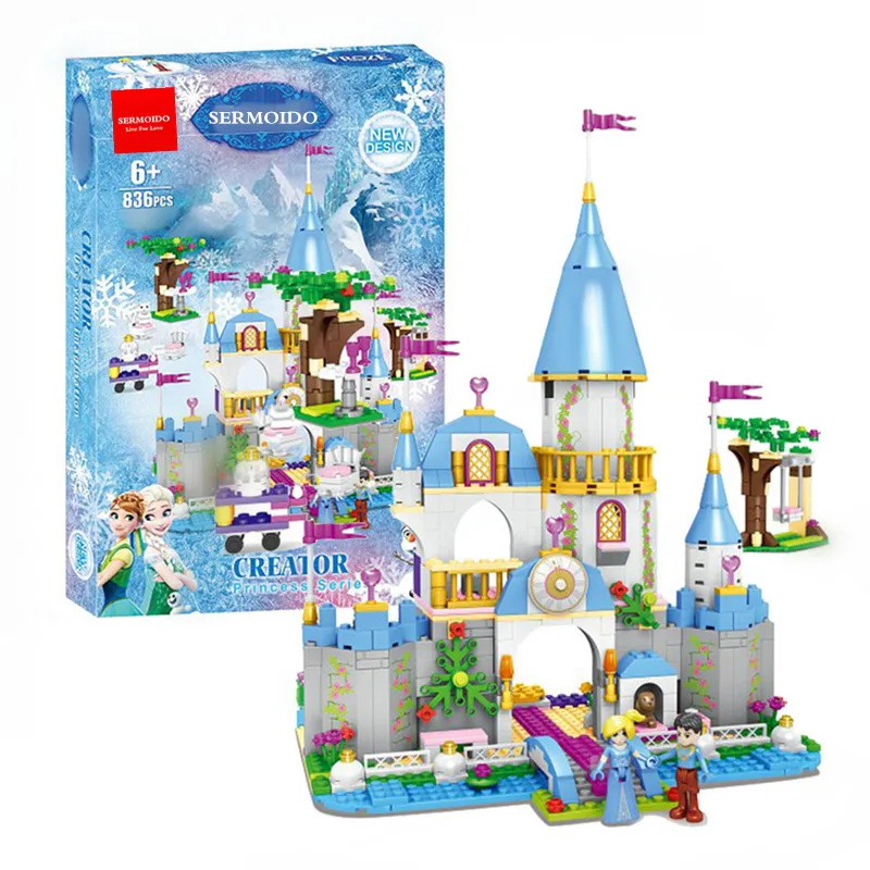 

Cinderella Princess Castle City set 697Pcs Model Building Block Kid DIY Toy Funny Birthday Gift Compatible With Bela XD17