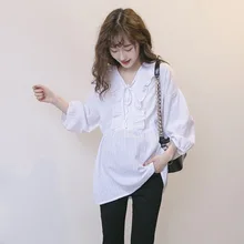 Maternity Shirts Long Sleeve Loose Blouses Tops Clothes for Pregnant Women Spring Autumn Pregnancy Clothing V-neck large size Maternity Shirts Long Sleeve Loose Blouses Tops Clothes for Pregnant Women Spring Autumn Pregnancy Clothing V-neck large size
