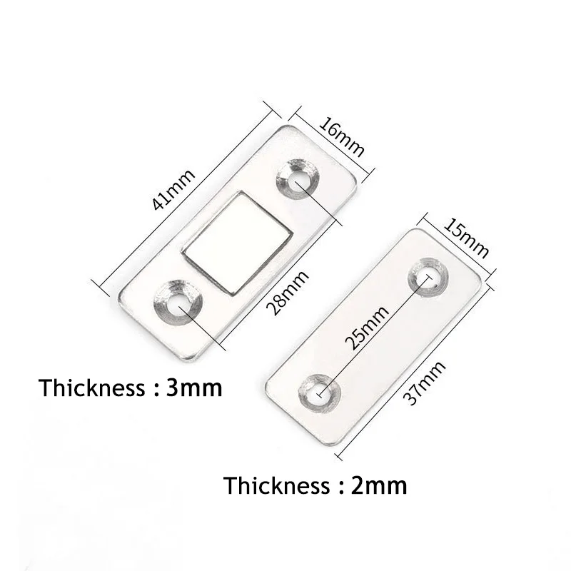 NAIERDI 2 шт./компл. магнитные дверные ограничители Скрытая Дверной доводчик для магнитной тумбочки задвижки с винтовым зажимом для шкаф мебельная фурнитура
