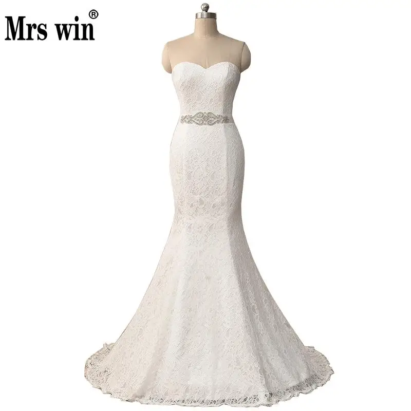 

Hot Sale 2019 New Mermaid Wedding Dresses Elegant Beautiful Lace Flowers Mariage Bridal Dress Vestidos De Noiva Robe De