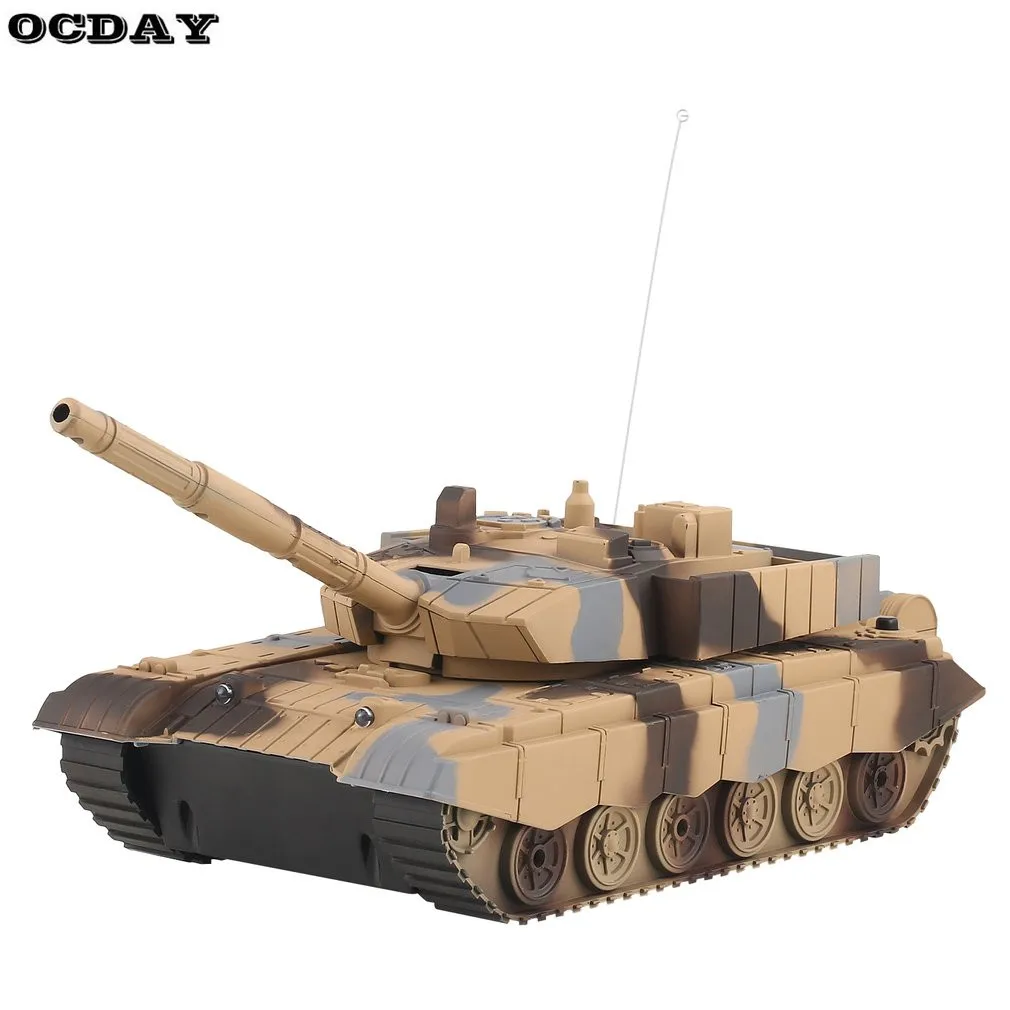 1:20 RC Tank Toy  Military Vehicle 4CH Remote Control Armored Tank Battle Tanks Turret Rotation Light & Music RC Model Kids Toy