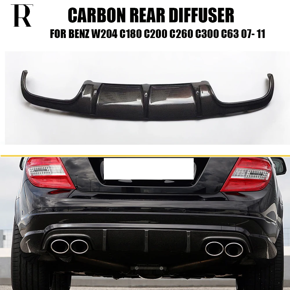 

C63 Style 4 Outlet Carbon Fiber Rear Bumper Diffuser Protector for Benz W204 C180 C200 C260 C300 with AMG Package & C63 07 - 11