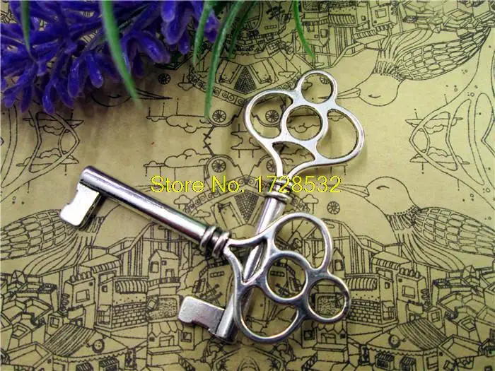 

5pcs--Key charms,AntiqueTibetan silver Lovely Filigree key Charm Pendant 57x25mm