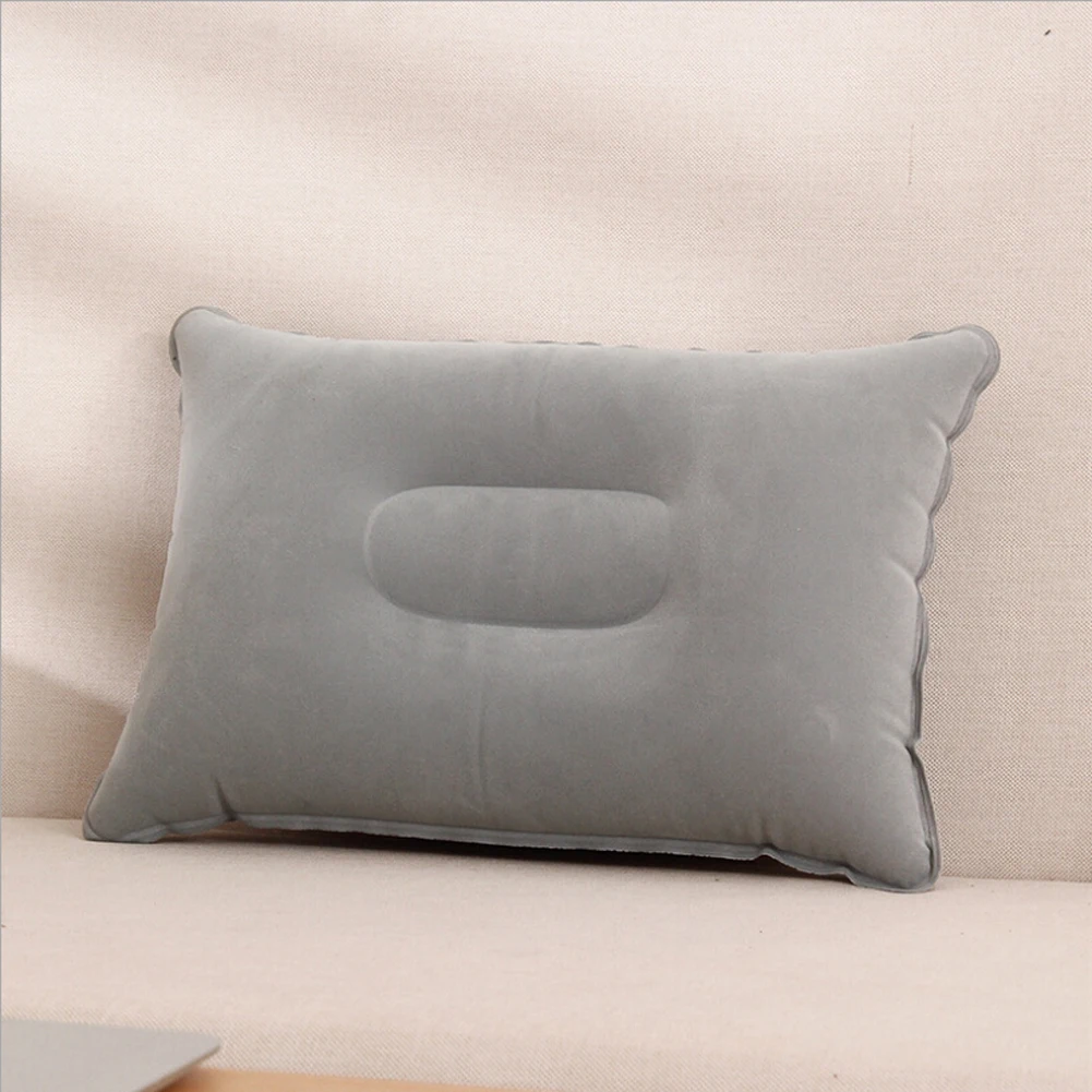 Портативная удобная мягкая Сверхлегкая надувная воздушная подушка, подушка для путешествий, походов, отдыха - Цвет: Светло-серый
