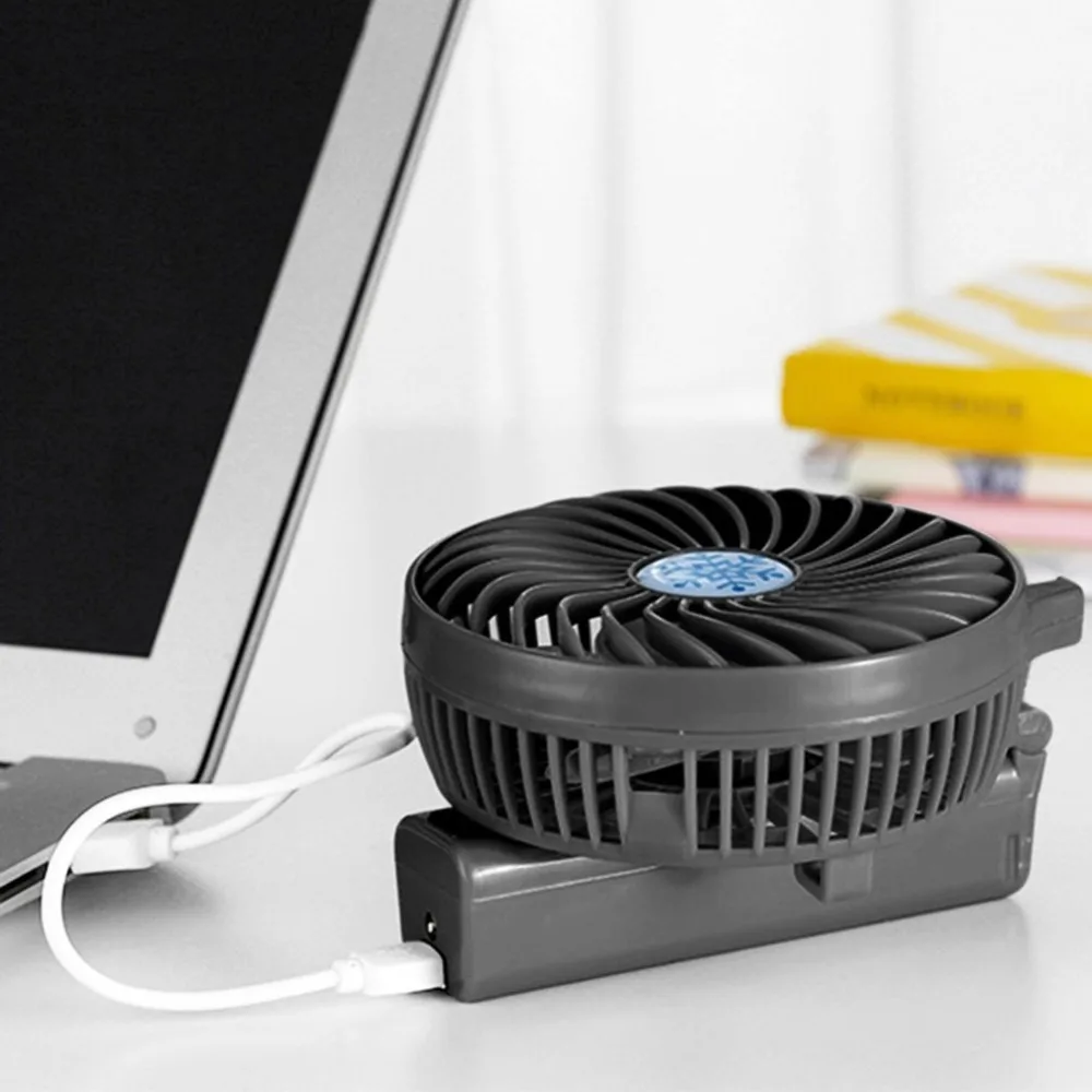 Handheld USB Fan Cooler Portable Mini Fan Battery Operated Rechargeable Foldable Handy Small Desk Desktop USB Cooling Fan Black