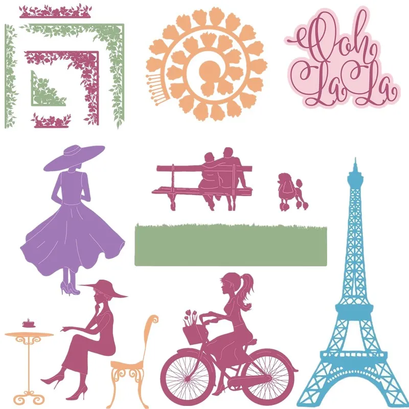 

Tower Bench Lovers Metal Cutting Dies Stencils for DIY Scrapbooking Embossing Valentine Decoration Card Crafts Die Cut 2019