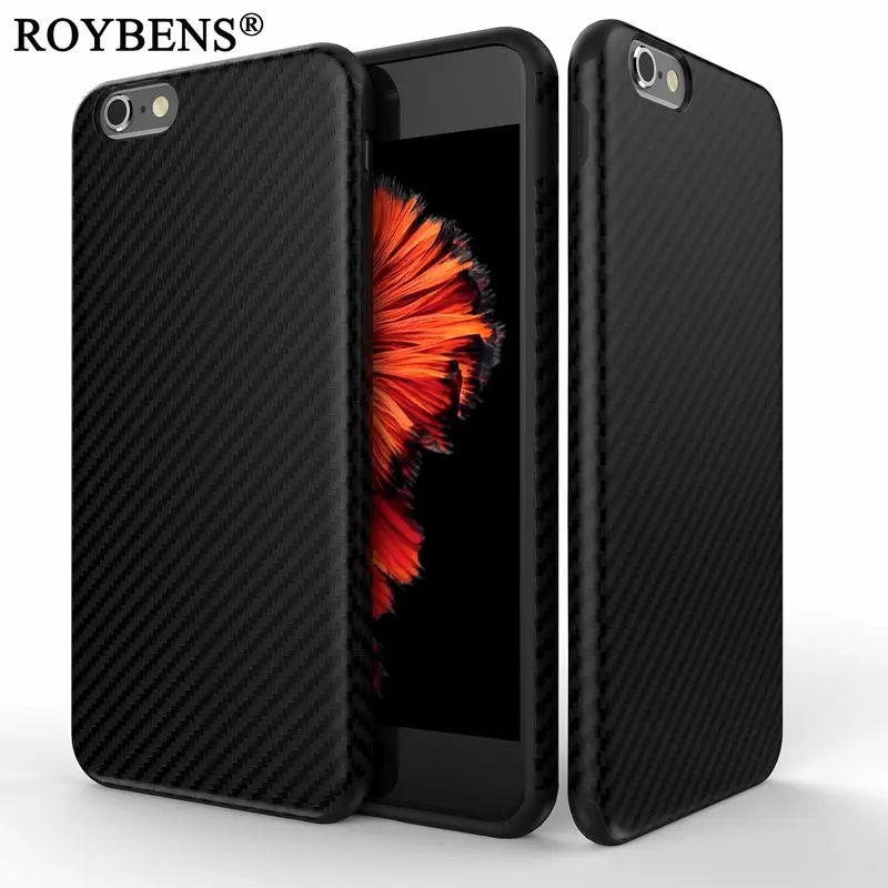 Newest Environmental Carbon Fiber Case For iPhone 6 6S Plus Soft Anti Skid Anti Knock Cover