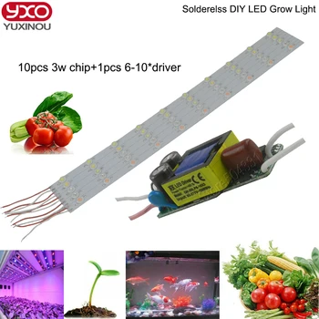 

5pcs Hydroponice 3w full spectrum led grow light 3w red 660nm royal blue 450nm led grow aquarium light for plants greenhouse