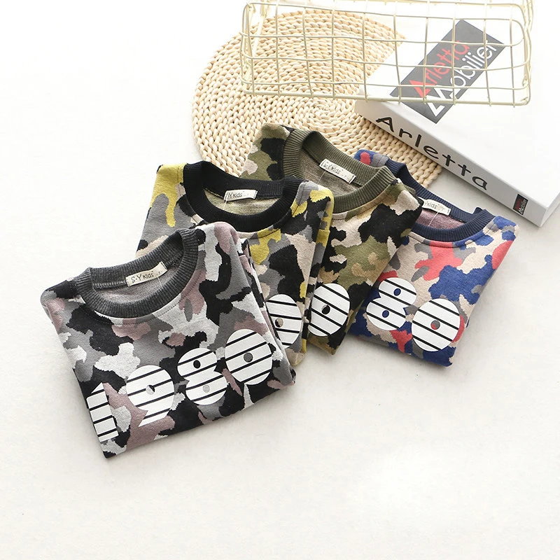 T-Shirts For Boys Girls Camouflage Cotton Kids Top Long Sleeve Toddler Pullover Clothes Digital Print T-Shirt Children Clothing (3)