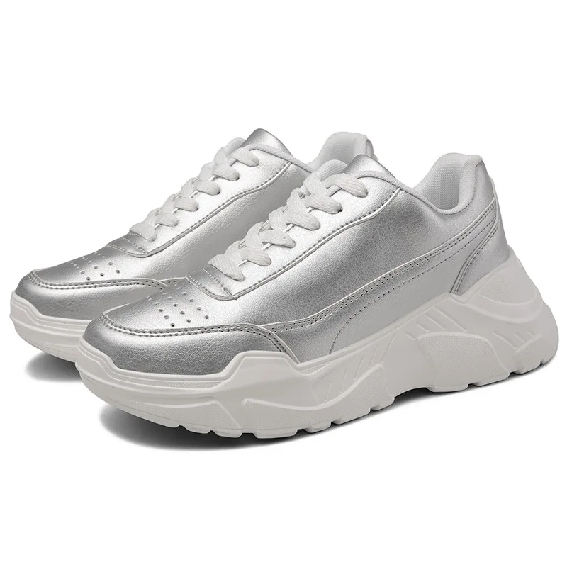 

2019 spring new colorful Korean casual white shoes mesh breathable sneakers increased thick platform women's shoes