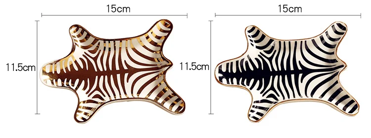 Персонализированное кольцо блюдо керамическая безделушка блюдо свадебное кольцо лоток держатель Тигр Зебра кожа хранения ювелирных изделий дисплей подарок для женщин ее