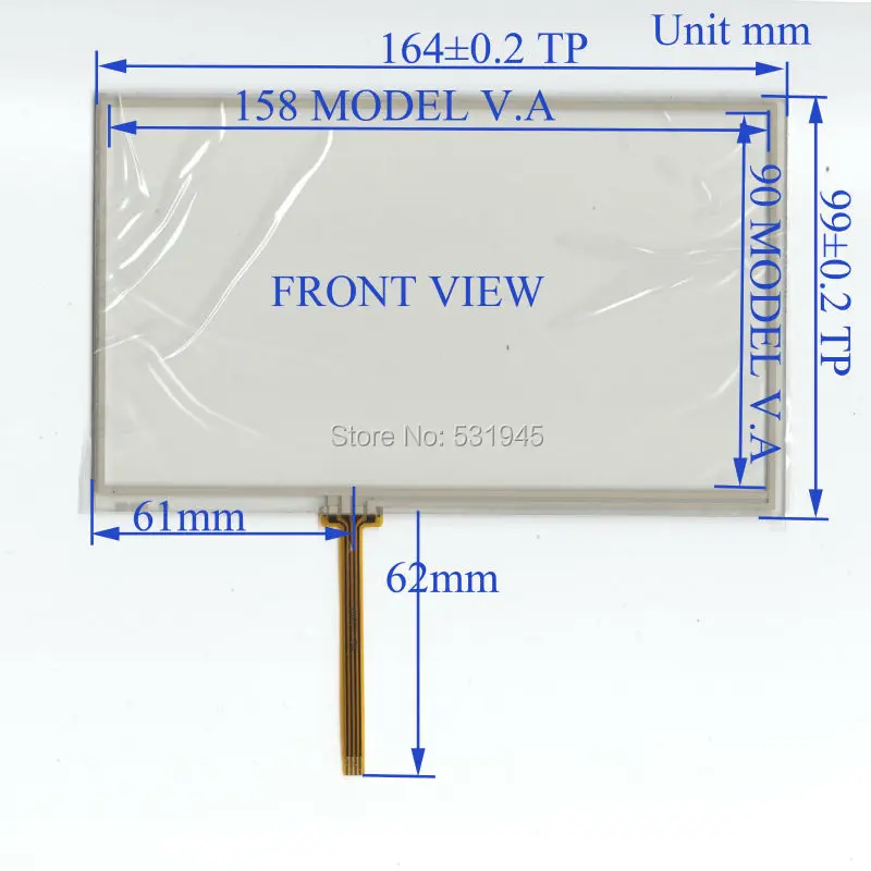 

ZhiYuSun RXA-070046 this is compatible 7Inch 4line Touch Screen welding for GPS CARS this compatable touchsensor