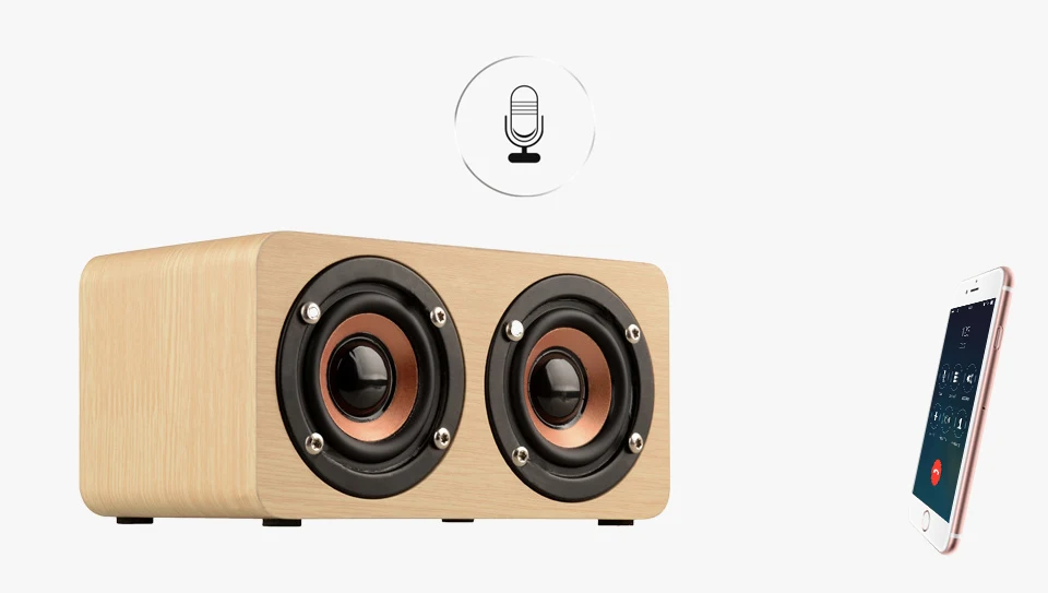 Magift Portable Wood Bluetooth Speaker Stereo Dual Loudspeaker Subwoofer Box Wooden Bass AUX 3.5mm Computer Speaker for Xiaomi (4)