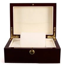 Прочный органайзер, элегантный универсальный чехол, защитный дисплей, прочный пылезащитный ящик для часов, сейф, роскошный деревянный, винно-красный