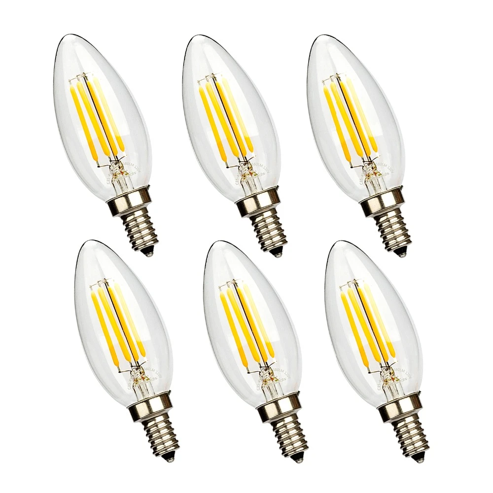 Led Light Bulbs E14 E12 Screw Base 4w 6w Led Cadle Lamp 40w 60w Equivalent Indoor Lighting Bombillas Luce For Bedroom - Led Bulbs & Tubes - AliExpress