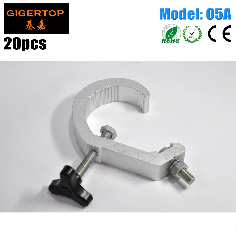 

20 Pack 05A Aluminum Alloy Clamp, LED Light Clamp, Stage Light Clamps 3mm Width Load 80kg Bolt Inside Aluminum Body Guangzhou