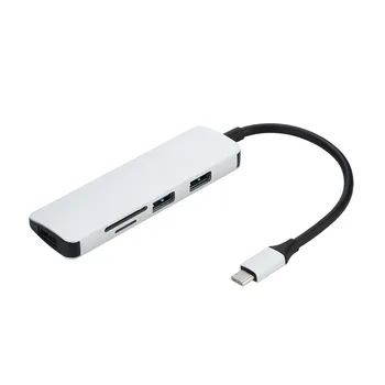

Type C USB 3.0 to 4K USB 3.0 SD TF Card Reader 5in1 Hub Adapter for Macbook Type-C USB 3.0 to 4K HDMI USB 3.0 SD TF Card Reader