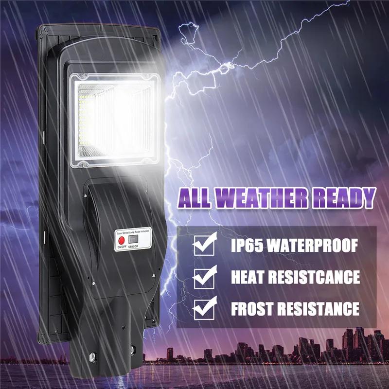 

Mising Led Solar Street Wall Lamp 70W 120Leds Light+Radar Sensing+Remote Control Solar Light Waterproof For Garden Fence Outdoor