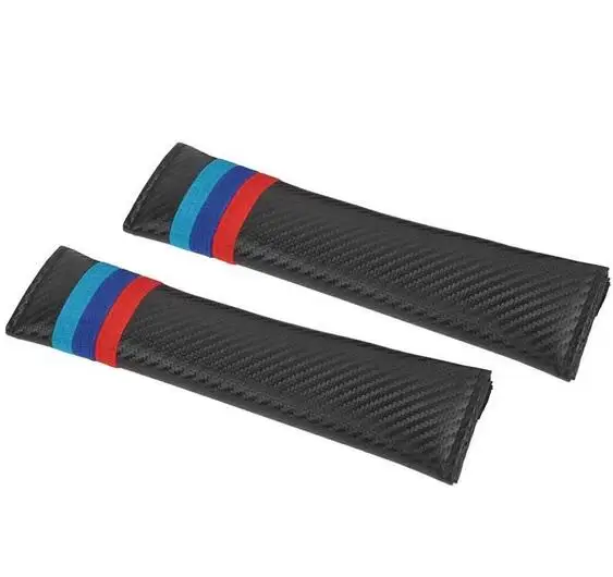 1pc ///M Color Carbon Fiber Car Seat Belt Pad Cover Shoulder Cushion