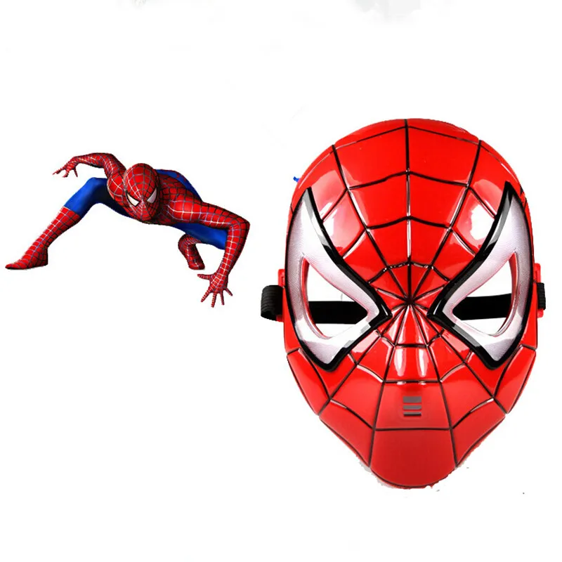Детская маска Человека-паука для маленьких мальчиков, маска мстителя Marvel, Светодиодный светящийся Железный человек, Капитан Америка, Халк, Бэтмен, вечерние маски с героями мультфильмов