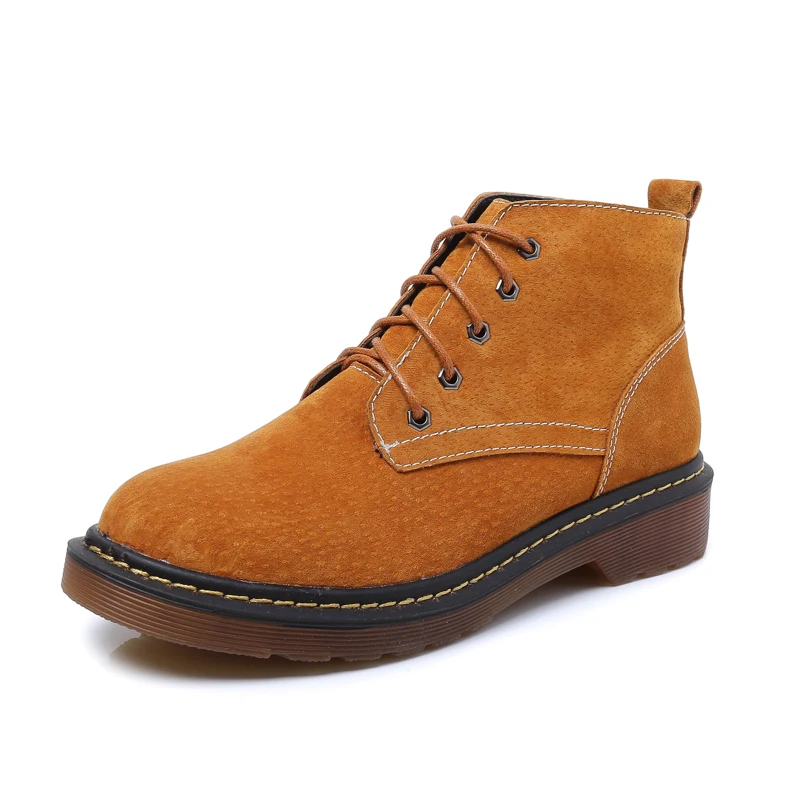 

New Women's Ankle Boots Shoes British Style Plus Size 34-43 Genuine Leather High Quality Women's Casual Shoes Spring 2017
