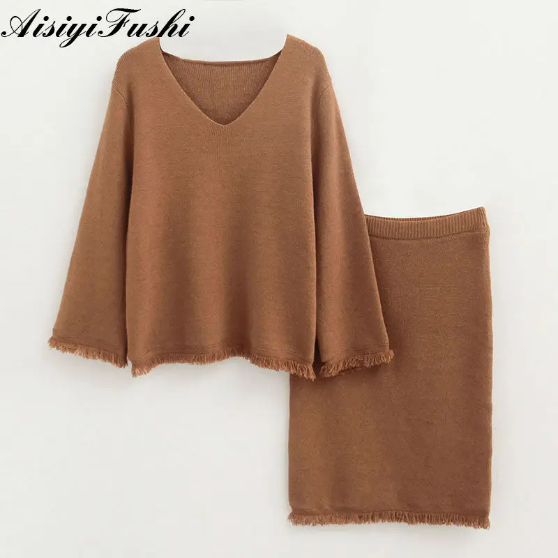 

Winter Suit Women Sets Clothes Office Amolapha Knitted Suit Female Skirt 2 Piece Sets Womens Outfits 2018 Ensemble Femme