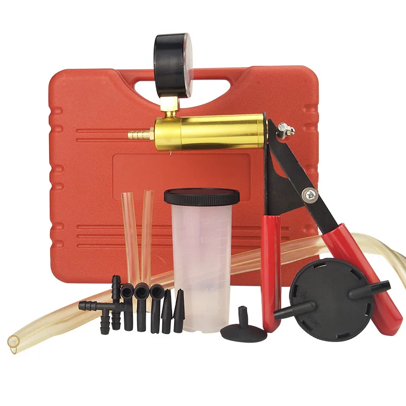 2 in 1 Hand Held car Vacuum Pump Tester Set Brake Bleeder Bleeding Tool