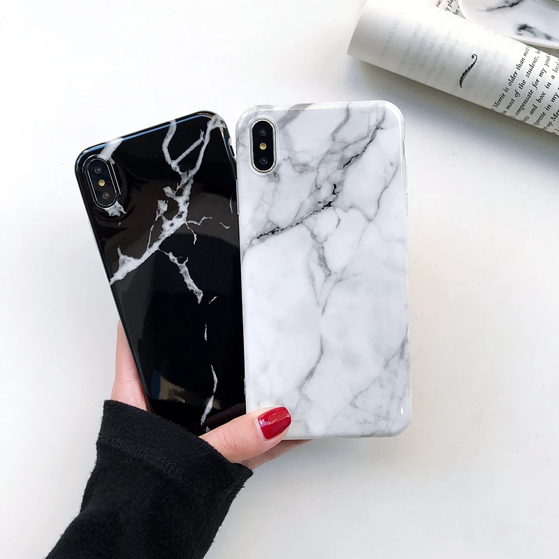 For Coque Iphone 7 Case Marble Texture Soft Tpu Silicone Back Cases Cover For Iphone 6 6s 7 8 Plus X Xr Xs Max Phone Case Capa Fitted Cases Aliexpress