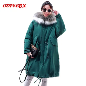

Pregnant women Parker cotton coat medium long thicken 2020 winter new bat sleeve loose plus size down cotton jackets women's