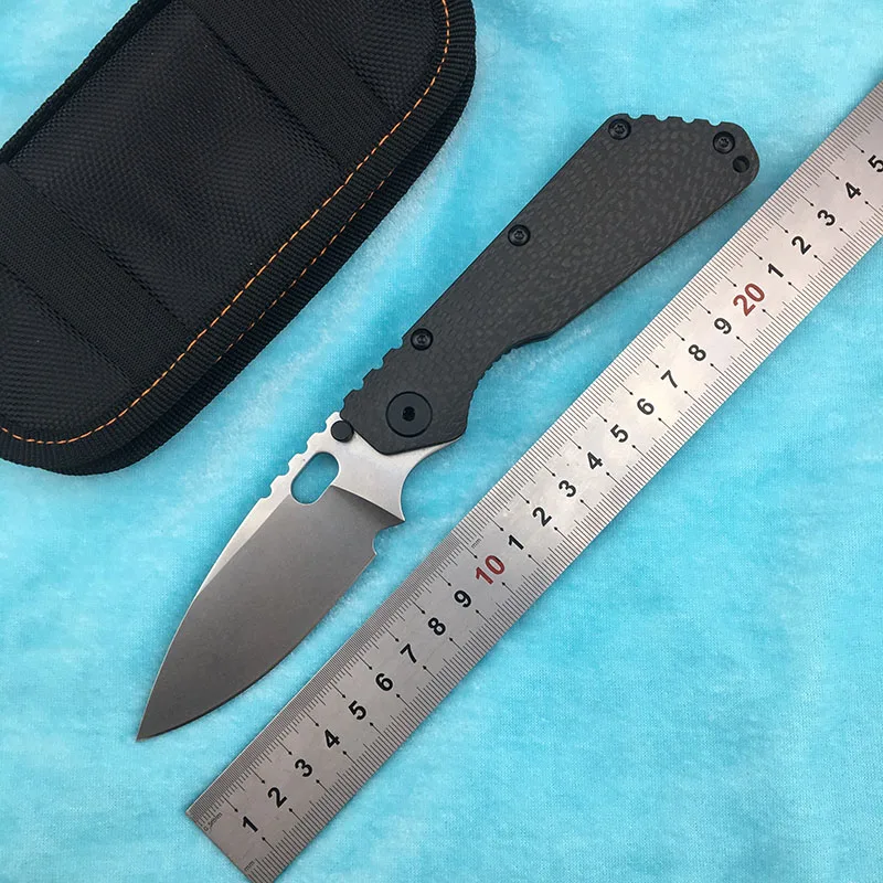 

LEMIFSHE SMF folding knife D2 blade TC4 titanium alloy CF handle copper washing machine outdoor camping utility fruit knife EDC