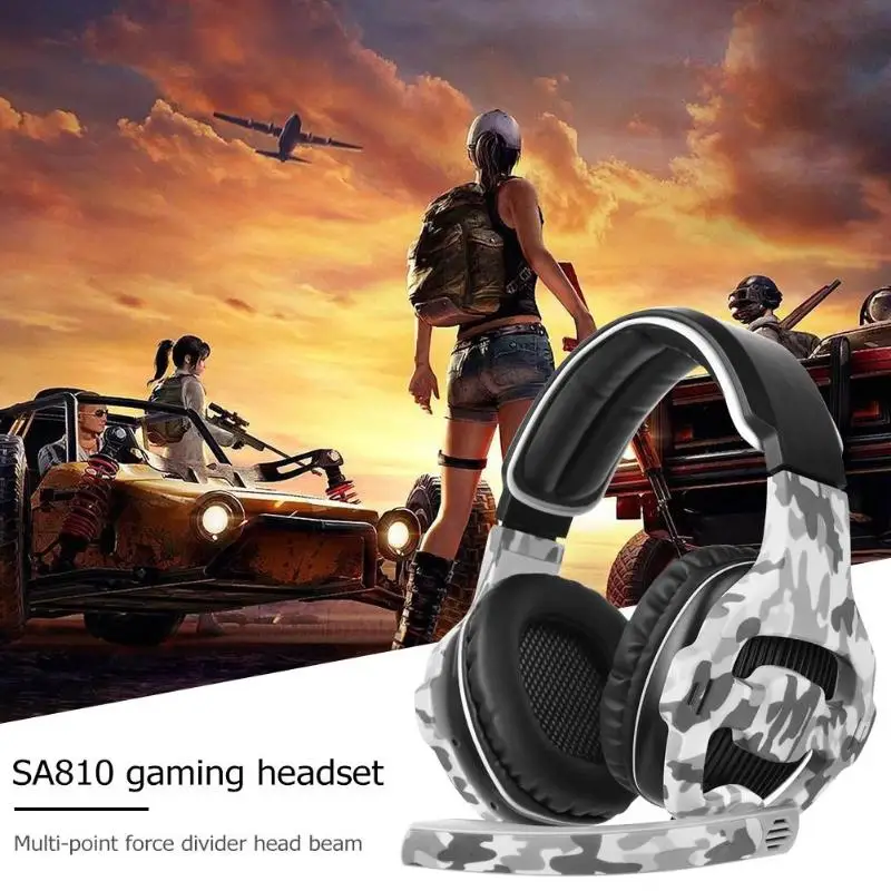 SADES SA810 игровые камуфляжные наушники с микрофоном для PS4 подходят для ПК/xbox ONE/PS4 игровая консоль стерео Игры