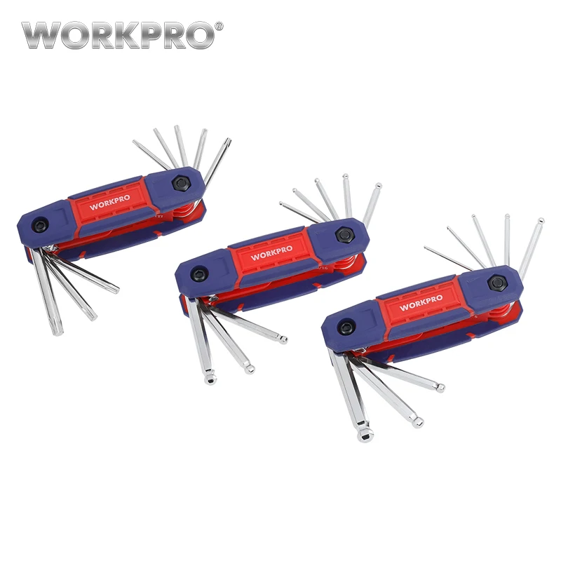 

WORKPRO 25PC Hex Key Set Rubber Grip Folding Hex Key Tool Kits