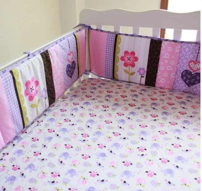 Скидка! Комплект постельного белья с вышивкой для детской кроватки из 7 предметов, комплект для детской кроватки с рисунком для новорожденных, включает в себя(бамперы+ пододеяльник+ покрывало+ юбка для кровати