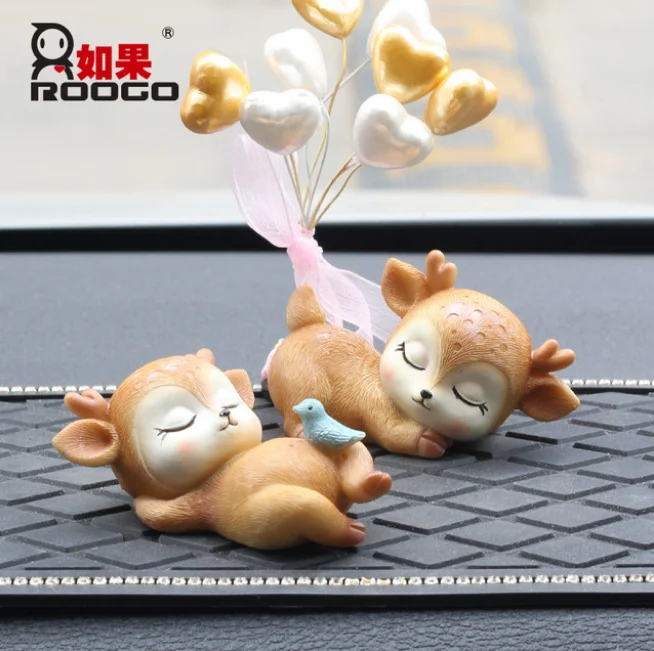 

Cute Sika Deer Fairy Garden Miniatures Resin Crafts Animal Model Figurines for Home Office Car Decoration Ornaments Kids Gift