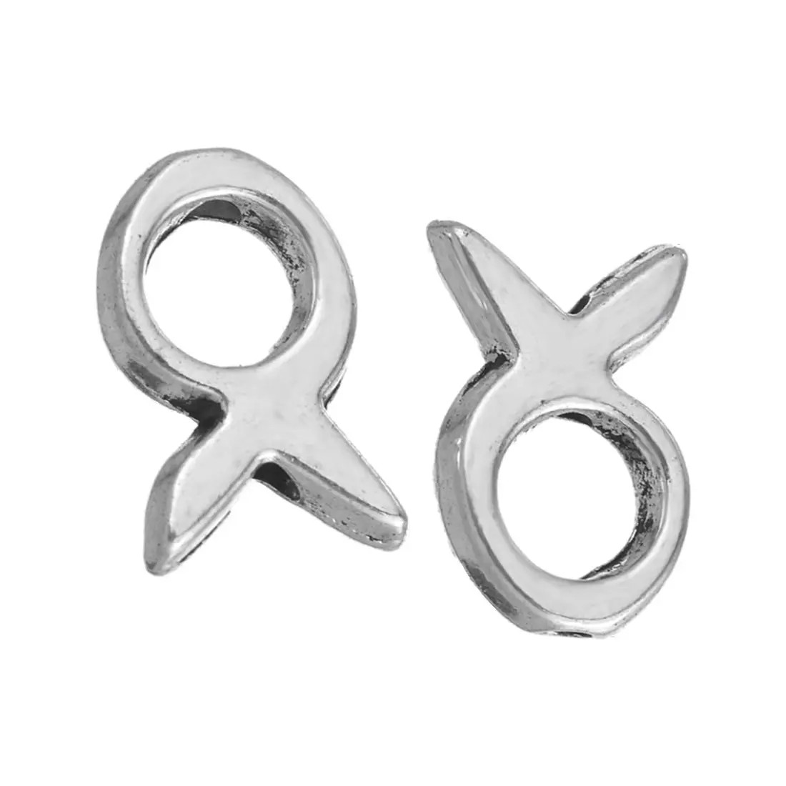 

40Pcs Silver Tone Fish Beads Frame 9x13mm Findings