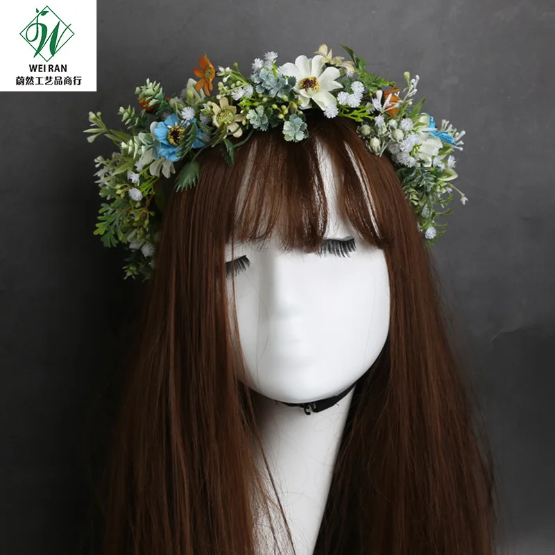 

Bride Flower Girl Ring Headdress Korean Mori Hair Decoration Studio Photography and Seaside Holiday women Headdress
