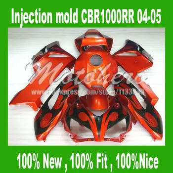 

Injection CBR1000 Fairing kits for HONDA CBR1000RR 04 05 CBR1000 2004 2005 CBR 1000RR 04 05 Orange black fairings kit #SP22L
