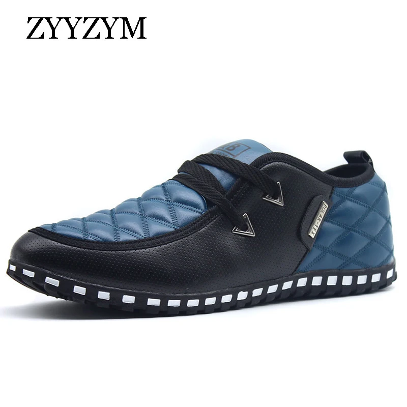 

ZYYZYM Men Casual Shoes PU Leather Fashion Trend Light Flat Driving Loafers Shoes For Man Hot Sales