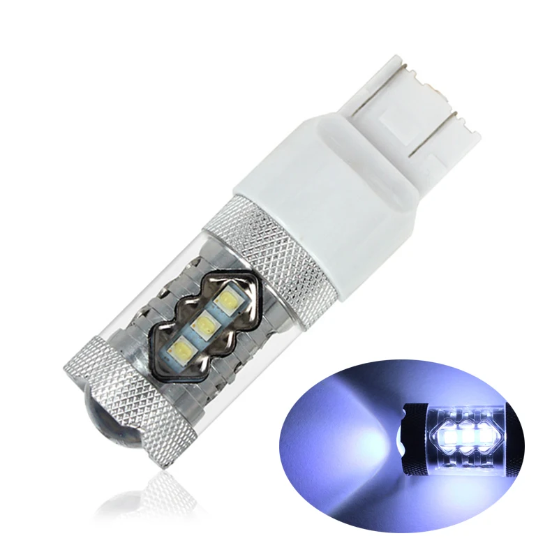 

2x 80W For Cree Chip T20 7443 W21/5W 7440 W21W Auto LED Bulbs Car Reverse Lights Backup DRL Light Brake Turn Signal Lamp White