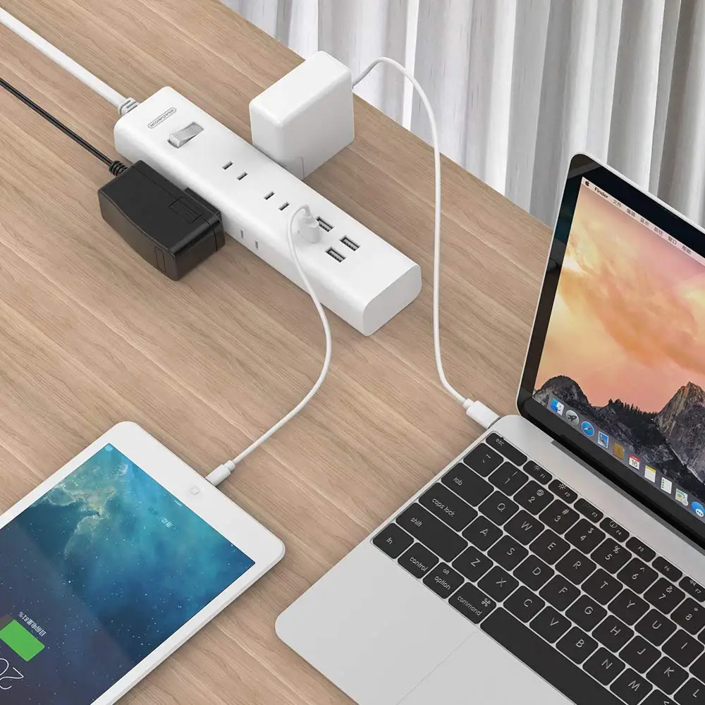 NTON power японская штепсельная вилка силовая полоса с USB зарядным устройством 4 порта умная Зарядка 6 розеток переменного тока индивидуальный переключатель-1,5 м удлинитель