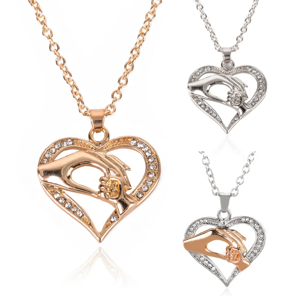 Buy Fashion Heart Necklaces Jewelry Crystal Hand in