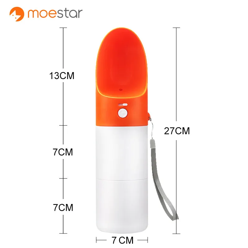 XIAOMI Mijia MOESTAR ROCKET 270 мл портативная бутылка для воды для собак модная переноска для животных диспенсер для бутылки воды - Цвет: Orange L