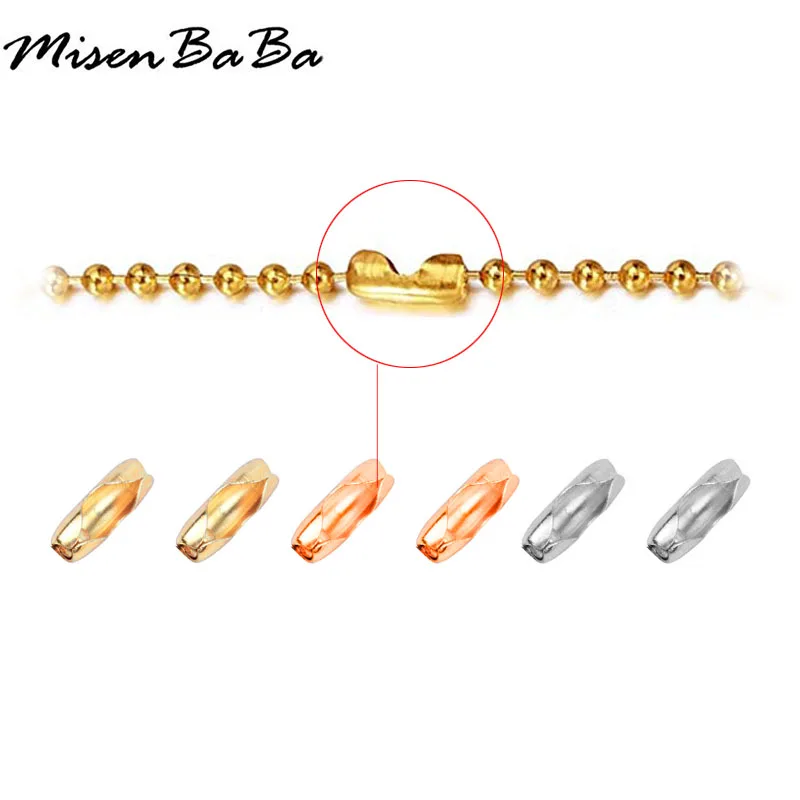 100PCS Stainless Steel Cord Chains Fasteners Beads End Caps Connectors