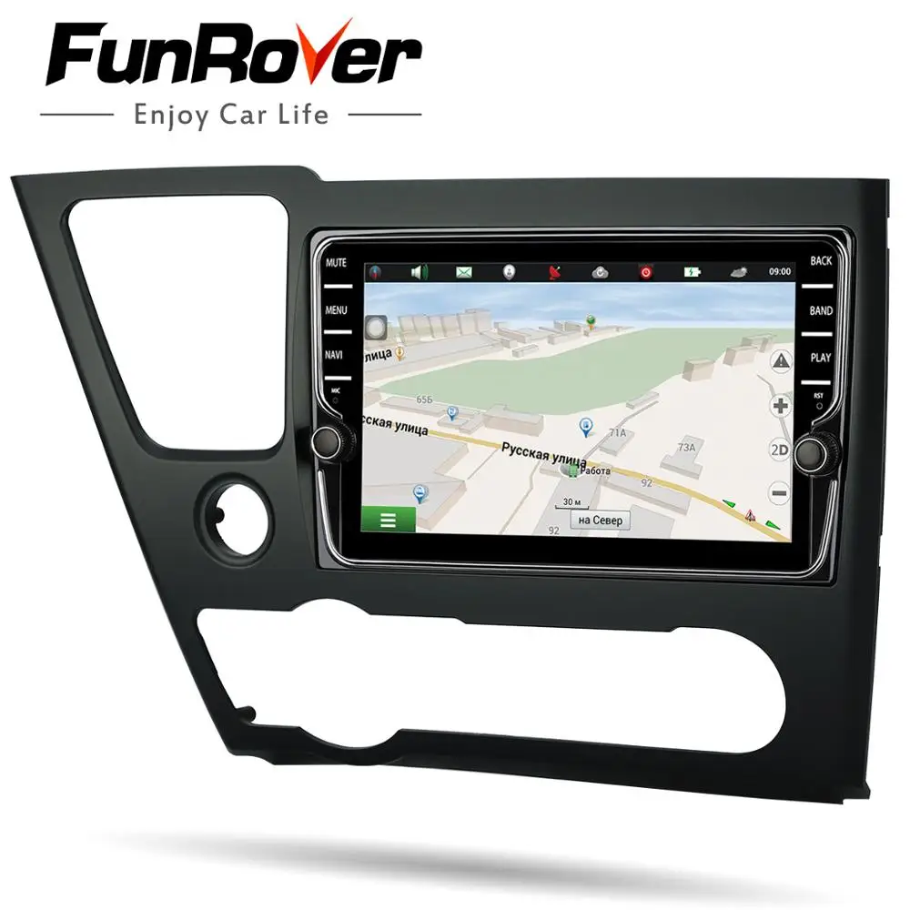 Discount Funrover IPS 8"Android 8.0 Car DVD radio stereo multimedia head unit for Honda Civic 2014 2015 EX/LX/DX  Navigation Audio stereo 3